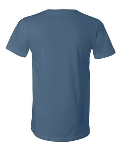 BELLA + CANVAS Jersey V-Neck Tee 3005 Steel Blue Custom Embroidered Business Logo