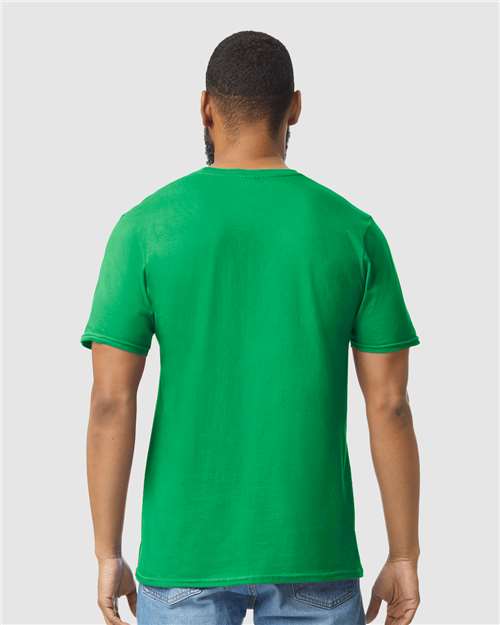 Gildan Softstyle® T-Shirt 64000 Irish Green Custom Embroidered Business Logo