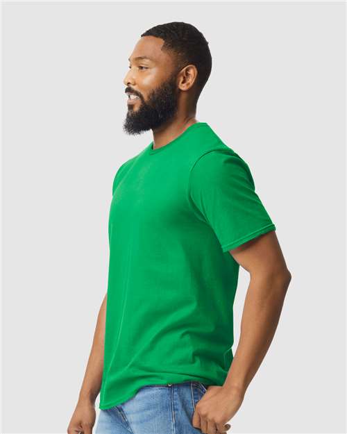 Gildan Softstyle® T-Shirt 64000 Irish Green Custom Embroidered Business Logo