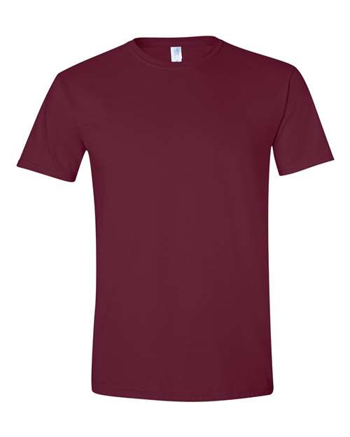 Gildan Softstyle® T-Shirt 64000 Maroon Custom Embroidered Business Logo