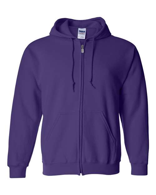 Gildan Heavy Blend™ Full-Zip Hooded Sweatshirt 18600 Purple Custom Embroidered Business Logo