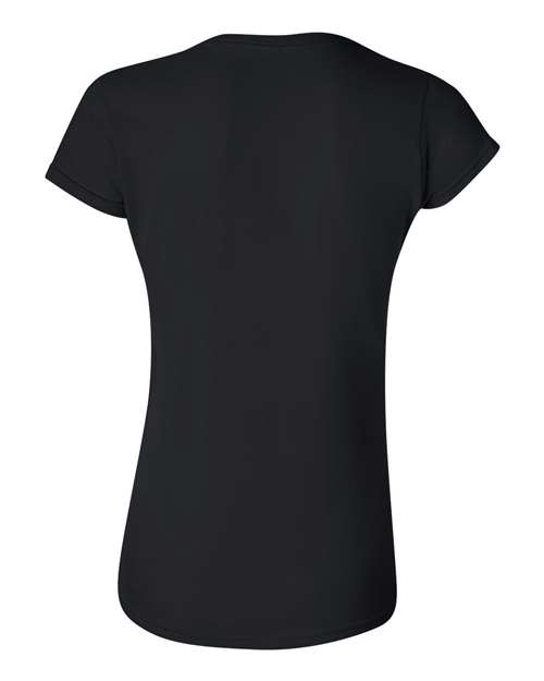 Gildan Softstyle® Women’s T-Shirt 64000L Black Custom Embroidered Business Logo