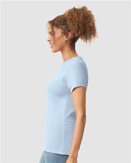 Gildan Softstyle® Women’s T-Shirt 64000L Light Blue Custom Embroidered Business Logo