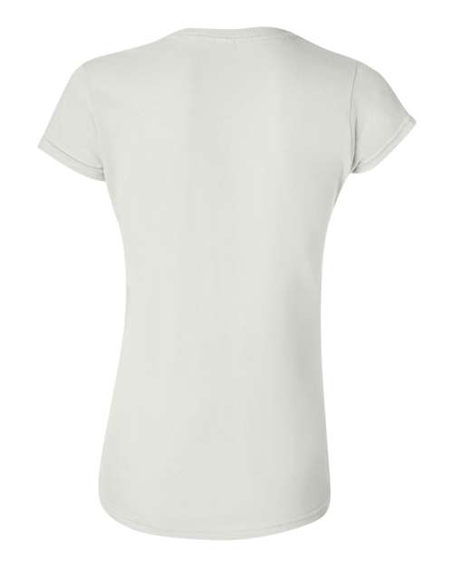 Gildan Softstyle® Women’s T-Shirt 64000L White Custom Embroidered Business Logo