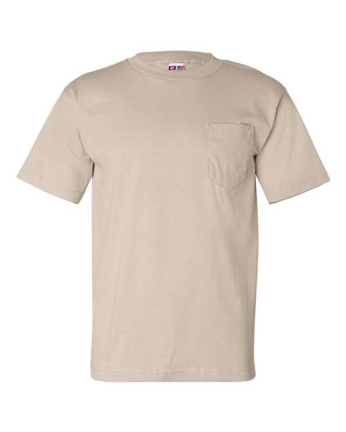 Bayside USA-Made Pocket T-Shirt 7100 Sand