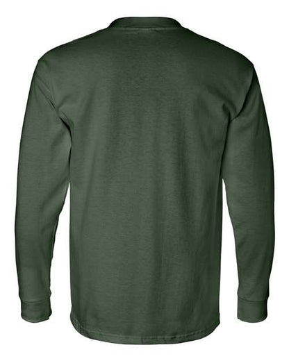 Bayside USA-Made Long Sleeve Pocket T-Shirt 8100 Forest Green