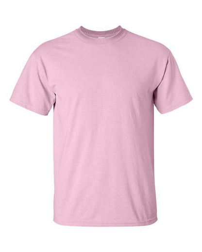 Gildan Women’s 1X1 Baby Rib Raglan Three-Quarter Sleeve Tee 2000 Light Pink Custom Embroidered Business Logo