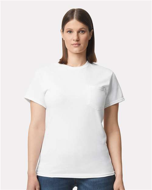 Custom Embroidered  Gildan Ultra Cotton® Pocket T-Shirt 2300 White