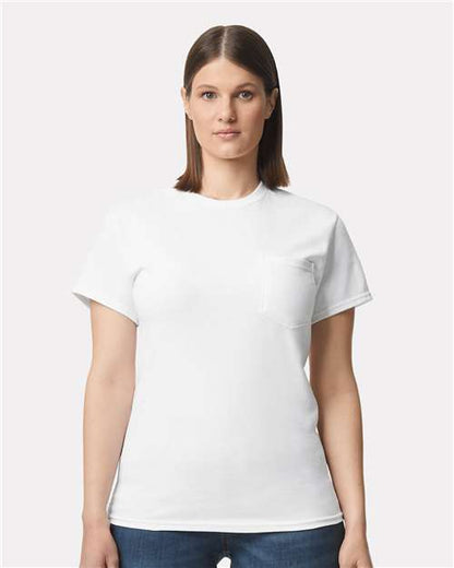 Custom Embroidered  Gildan Ultra Cotton® Pocket T-Shirt 2300 White