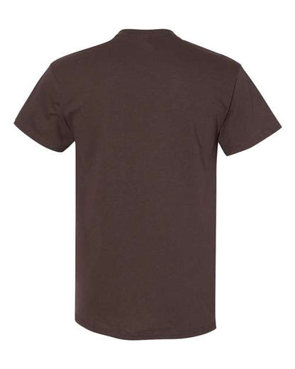 Gildan USA-Made Fine Jersey T-Shirt 5000 Dark Chocolate Custom Embroidered Business Logo