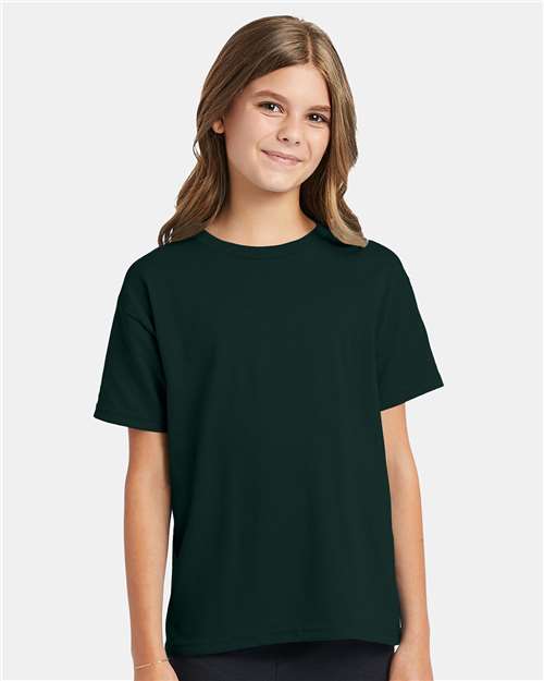 Custom Embroidered  Hanes Ecosmart™ Youth T-Shirt 5370 Deep Forest
