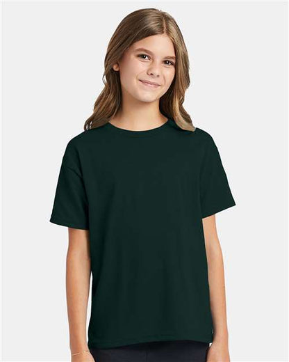 Custom Embroidered  Hanes Ecosmart™ Youth T-Shirt 5370 Deep Forest