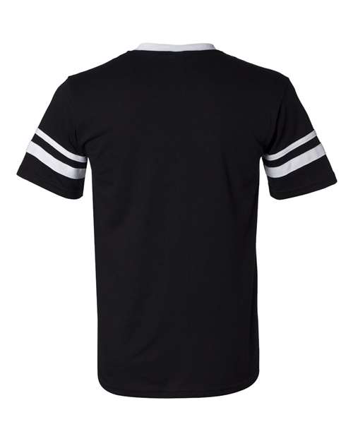 Augusta Sportswear V-Neck Jersey with Striped Sleeves 360 Black/ White