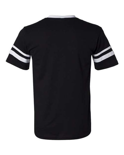 Augusta Sportswear V-Neck Jersey with Striped Sleeves 360 Black/ White