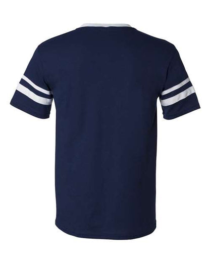 Augusta Sportswear V-Neck Jersey with Striped Sleeves 360 Navy/ White