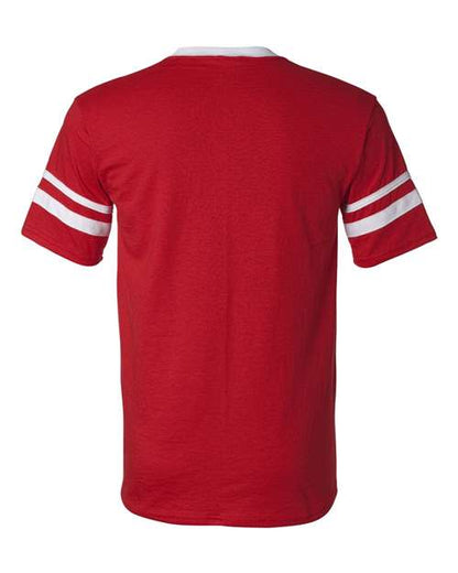 Augusta Sportswear V-Neck Jersey with Striped Sleeves 360 Red/ White