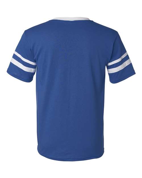 Augusta Sportswear V-Neck Jersey with Striped Sleeves 360 Royal/ White