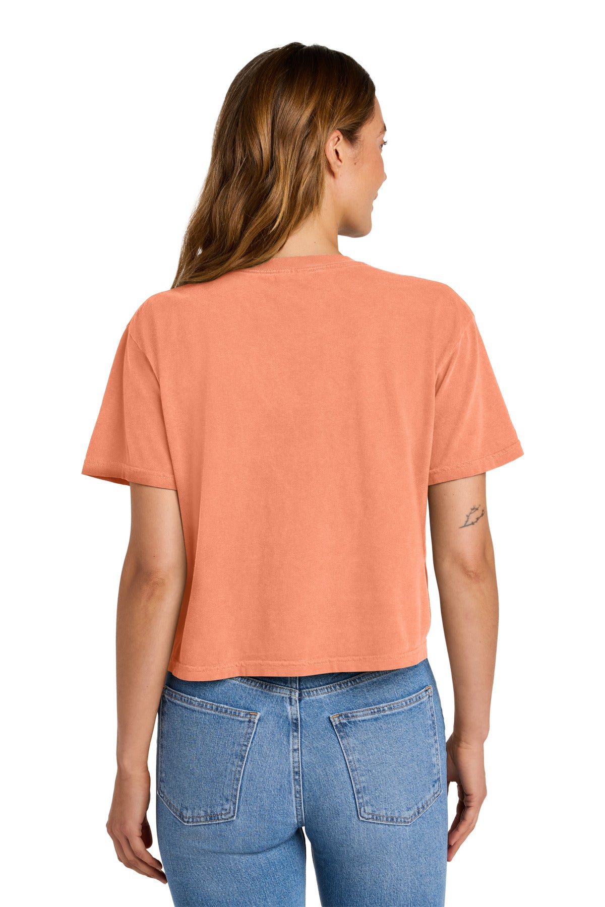 Custom Embroidered Comfort Colors T-Shirts  in Neon Cantaloupe