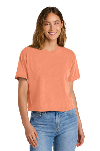 Custom Embroidered Comfort Colors T-Shirts  in Neon Cantaloupe