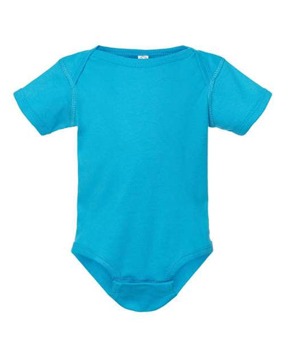 Rabbit Skins Infant Baby Rib Bodysuit 4400 Turquoise