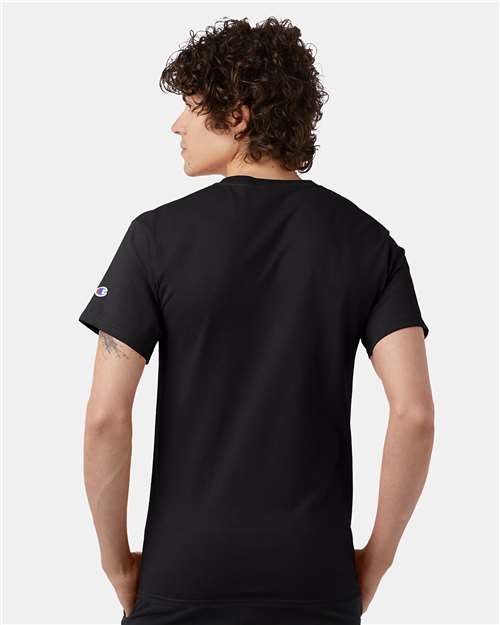 Champion Short Sleeve T-Shirt T425 Black Custom Embroidered Business Logo