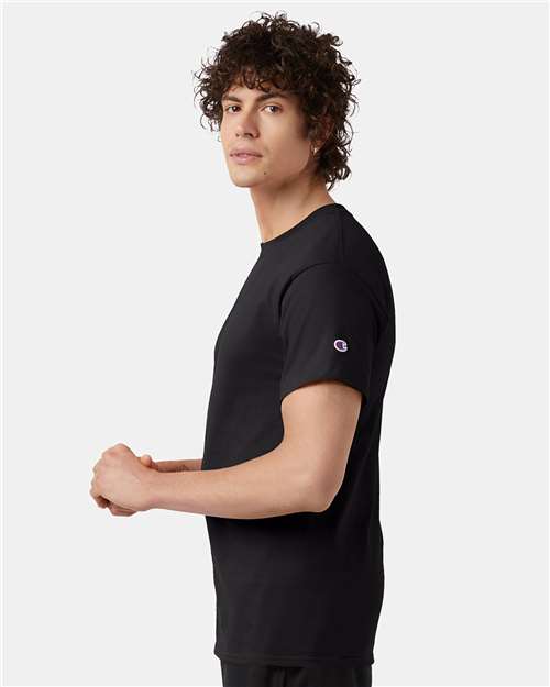 Champion Short Sleeve T-Shirt T425 Black Custom Embroidered Business Logo