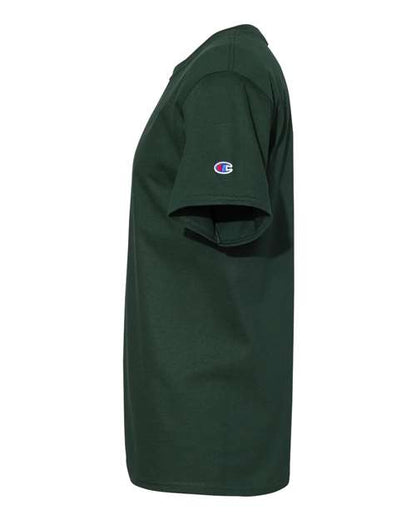 Champion Short Sleeve T-Shirt T425 Dark Green Custom Embroidered Business Logo