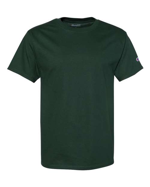 Champion Short Sleeve T-Shirt T425 Dark Green Custom Embroidered Business Logo