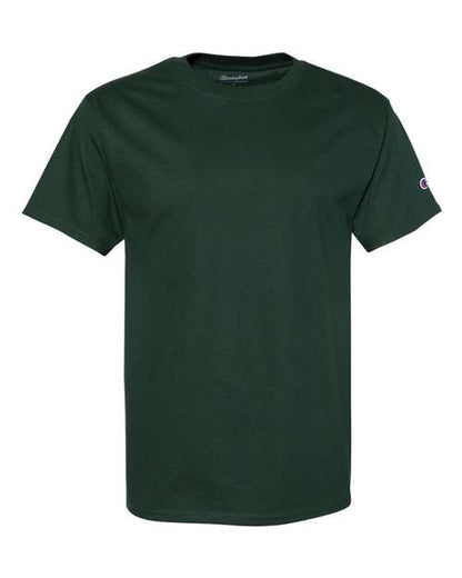Champion Short Sleeve T-Shirt T425 Dark Green Custom Embroidered Business Logo