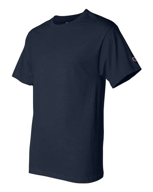 Champion Short Sleeve T-Shirt T425 Navy Custom Embroidered Business Logo