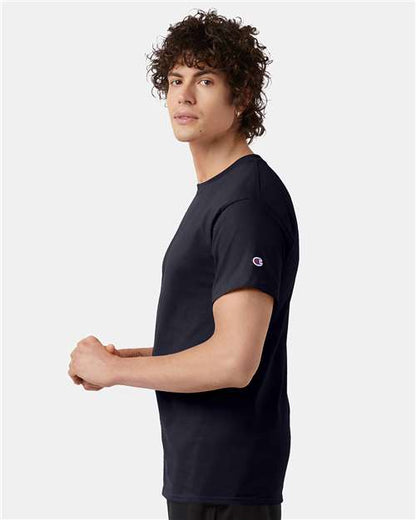 Champion Short Sleeve T-Shirt T425 Navy Custom Embroidered Business Logo
