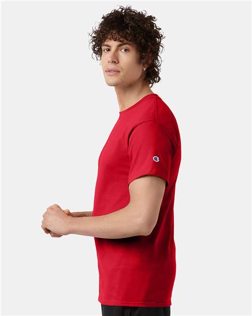 Champion Short Sleeve T-Shirt T425 Red Custom Embroidered Business Logo