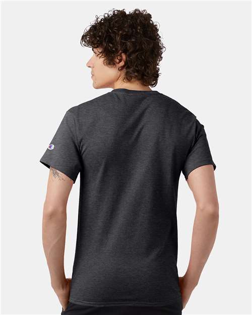 Champion Short Sleeve T-Shirt T425 Charcoal Heather Custom Embroidered Business Logo