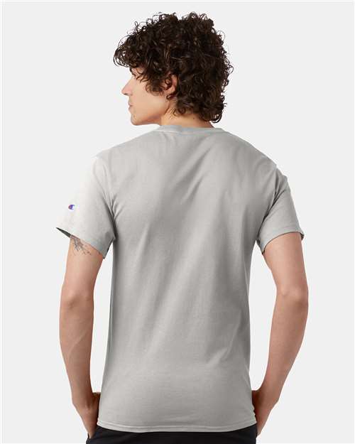 Champion Short Sleeve T-Shirt T425 Ash Custom Embroidered Business Logo