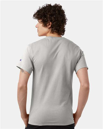 Champion Short Sleeve T-Shirt T425 Ash Custom Embroidered Business Logo