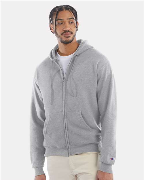 Champion Powerblend® Full-Zip Hooded Sweatshirt S800 Custom Embroidered Business Logo