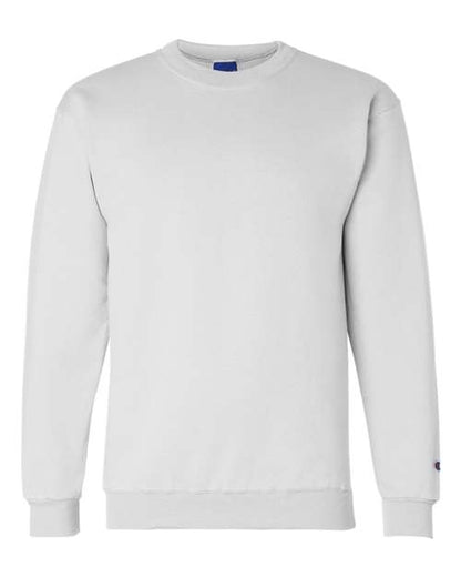 Champion Powerblend® Crewneck Sweatshirt S600 White Custom Embroidered Business Logo
