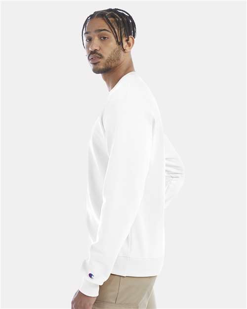 Champion Powerblend® Crewneck Sweatshirt S600 White Custom Embroidered Business Logo