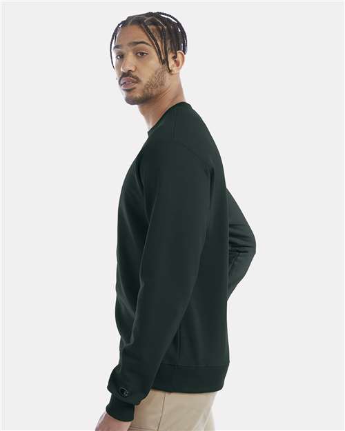 Champion Powerblend® Crewneck Sweatshirt S600 Dark Green Custom Embroidered Business Logo