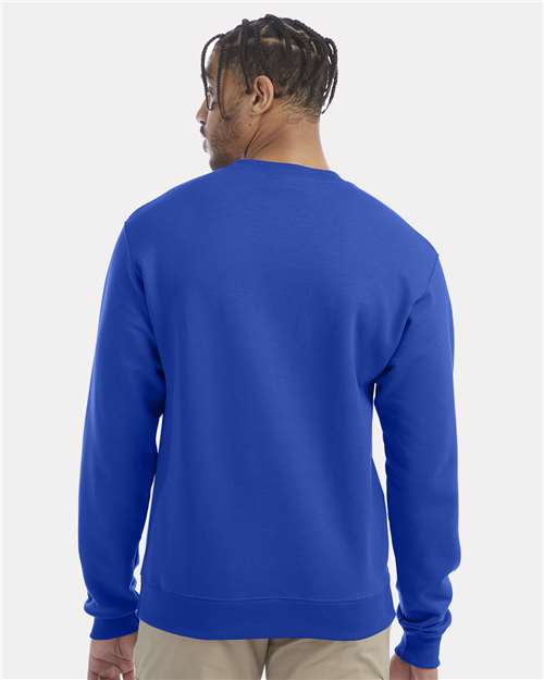 Champion Powerblend® Crewneck Sweatshirt S600 Royal Blue Custom Embroidered Business Logo