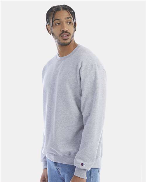 Champion Powerblend® Crewneck Sweatshirt S600 Light Steel Custom Embroidered Business Logo