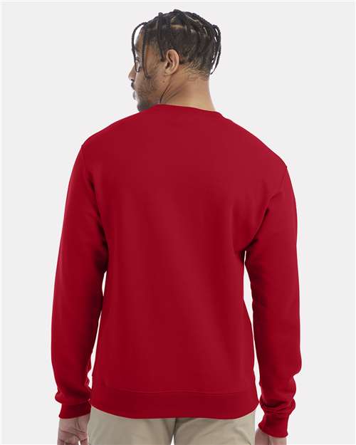 Champion Powerblend® Crewneck Sweatshirt S600 Scarlet Custom Embroidered Business Logo