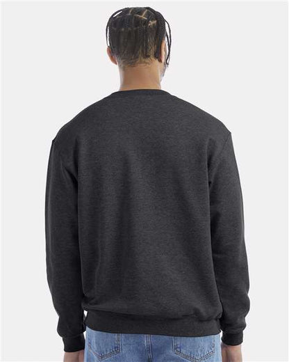 Champion Powerblend® Crewneck Sweatshirt S600 Charcoal Heather Custom Embroidered Business Logo
