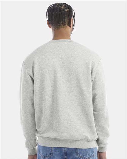 Champion Powerblend® Crewneck Sweatshirt S600 Silver Grey Custom Embroidered Business Logo