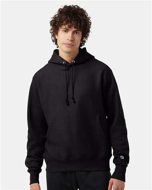Custom Embroidered  Champion Reverse Weave® Hooded Sweatshirt S101 Black