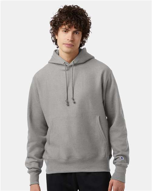 Custom Embroidered  Champion Reverse Weave® Hooded Sweatshirt S101 Oxford Grey