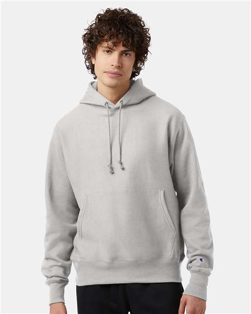 Custom Embroidered  Champion Reverse Weave® Hooded Sweatshirt S101 Silver Grey
