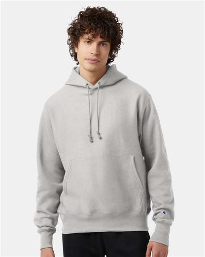 Custom Embroidered  Champion Reverse Weave® Hooded Sweatshirt S101 Silver Grey