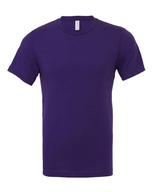 BELLA + CANVAS Jersey Tee 3001 Team Purple Custom Embroidered Business Logo