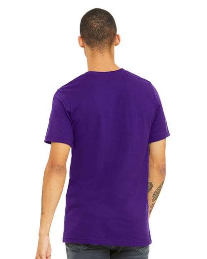 BELLA + CANVAS Jersey Tee 3001 Team Purple Custom Embroidered Business Logo